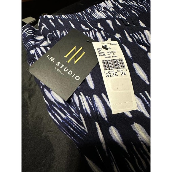 I.N. Studio Blue Tie Dye Plus Women Trouser Size 2X NWT - Picture 10 of 11
